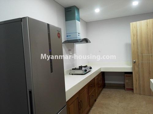 Myanmar real estate - for rent property - No.4124 - Luxurious Condo room in Ahlone. - Kitchen room