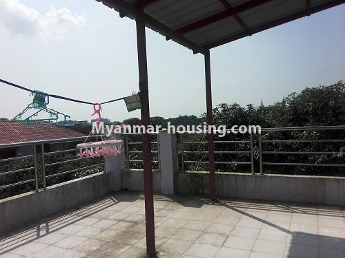 Myanmar real estate - for rent property - No.4128 - Top floor of the 5 Storey house for rent in Golden Valley! - Balcony view