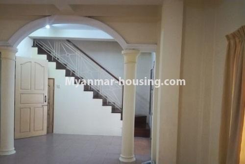 Myanmar real estate - for rent property - No.4307 - Landed house for rent in Sanchaung! - stairs to upstairs