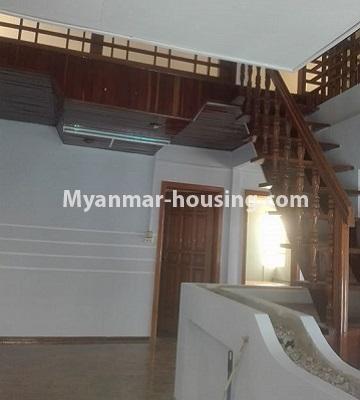 Myanmar real estate - for rent property - No.4314 - Landed house for rent in Mayangone! - stairs to upstairs