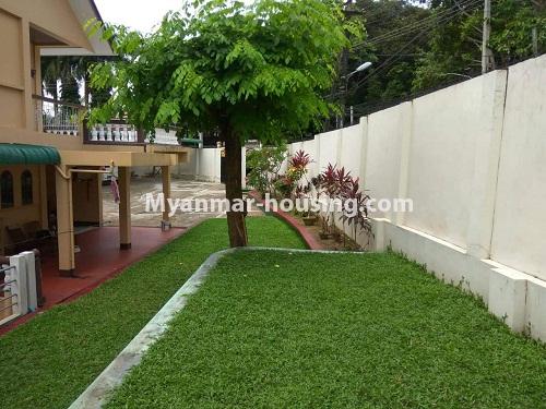 Myanmar real estate - for rent property - No.4319 - Landed house for rent in Golden Valley, Bahan! - lawn view