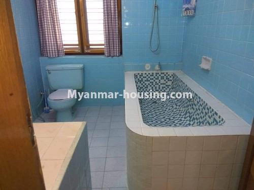 Myanmar real estate - for rent property - No.4319 - Landed house for rent in Golden Valley, Bahan! - master bedroom bathroom