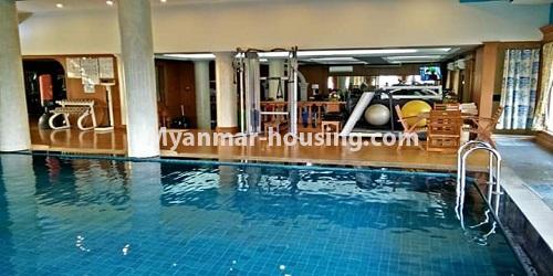 Myanmar real estate - for rent property - No.4338 - Tow bedroom serviced apartment for rent in Kamaryut! - swimming