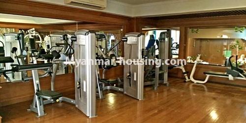 Myanmar real estate - for rent property - No.4338 - Tow bedroom serviced apartment for rent in Kamaryut! - gym