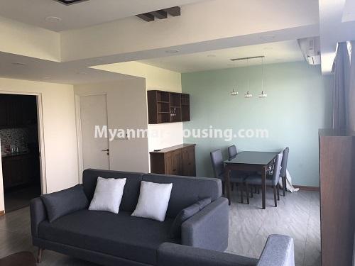 ミャンマー不動産 - 賃貸物件 - No.4640 - Duplex 2 bedrooms Top floor  Star City Condo room for rent in Thanlyin! - anothr view of living room