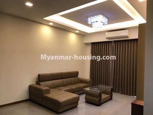 ミャンマー不動産 - 賃貸物件 - No.4653 - Furnished Twin Centro Condominium room for rent in Sanchaung! - another view of living room