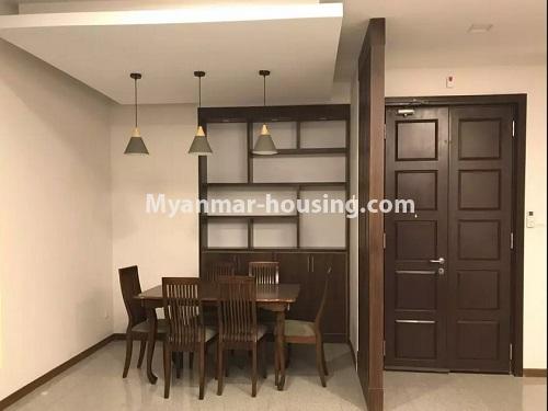 ミャンマー不動産 - 賃貸物件 - No.4653 - Furnished Twin Centro Condominium room for rent in Sanchaung! - dining area view