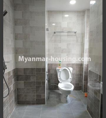 Myanmar real estate - for rent property - No.4658 - New Condominium Building room for rent in Hledan, Kamaryut! - bathroom 2 view