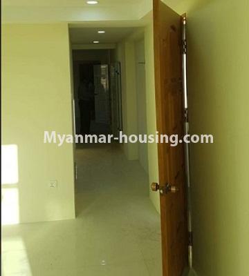 Myanmar real estate - for rent property - No.4663 - Newly built condominium room for rent on Htan Ta Pin road, Kamaryut! - Living room and corridor view