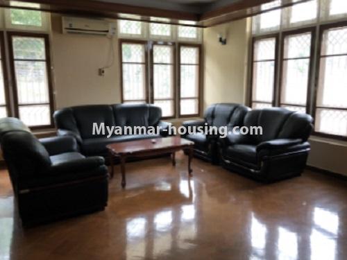 Myanmar real estate - for rent property - No.4665 - Landed house with big company or office option in Thanlwin Street, Golden Valley, Bahan! - living room view