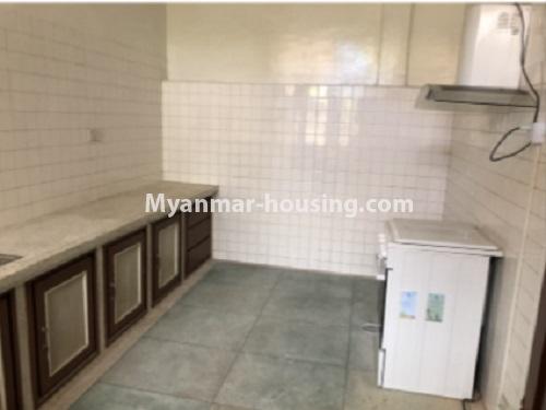 Myanmar real estate - for rent property - No.4665 - Landed house with big company or office option in Thanlwin Street, Golden Valley, Bahan! - another house kitchen view