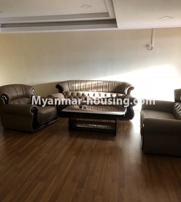 Myanmar real estate - for rent property - No.4672 - Nice 3BHK Aung Chan Thar Codominium room for rent in Yankin! - living room view