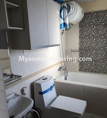 Myanmar real estate - for rent property - No.4672 - Nice 3BHK Aung Chan Thar Codominium room for rent in Yankin! - master bedroom bathroom view