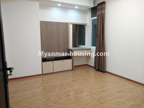 Myanmar real estate - for rent property - No.4674 - Furnished new condominium room in KBZ Tower for rent in Sanchaung! - master bedroom 1 view