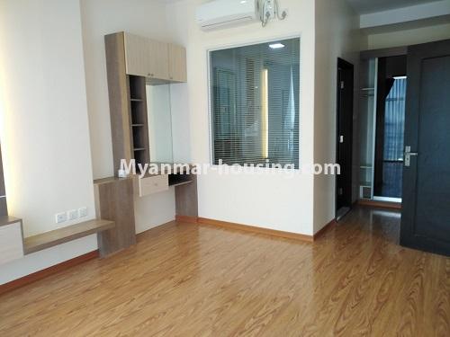 Myanmar real estate - for rent property - No.4674 - Furnished new condominium room in KBZ Tower for rent in Sanchaung! - master bedroom 2 view