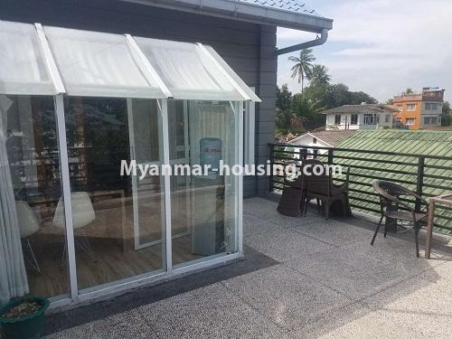 Myanmar real estate - for rent property - No.4676 - Furnished duplex 2BHK Penthouse for rent in Golden Valley, Bahan! - another view of terrace