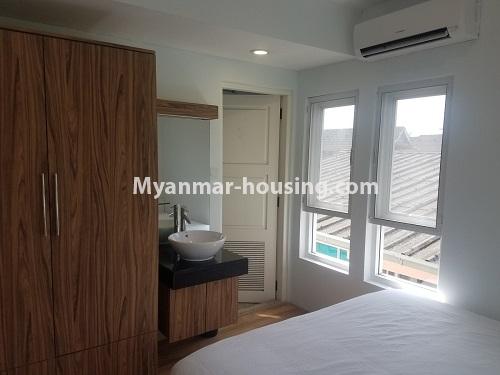 Myanmar real estate - for rent property - No.4676 - Furnished duplex 2BHK Penthouse for rent in Golden Valley, Bahan! - master bedroom view