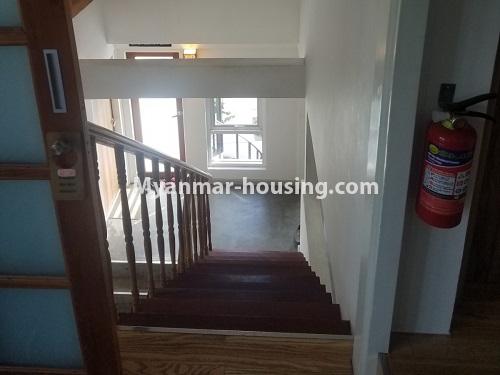 Myanmar real estate - for rent property - No.4676 - Furnished duplex 2BHK Penthouse for rent in Golden Valley, Bahan! - stair view