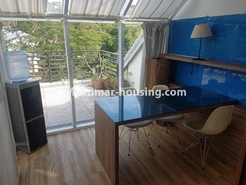 Myanmar real estate - for rent property - No.4676 - Furnished duplex 2BHK Penthouse for rent in Golden Valley, Bahan! - dining area view