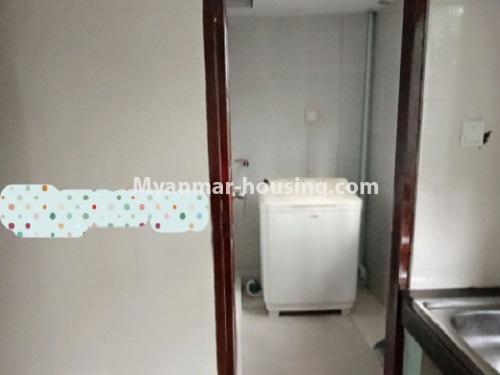 Myanmar real estate - for rent property - No.4678 - Condominium room for rent near Tarmway Ocean! - common bathroom and washing machine 