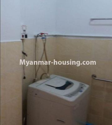 Myanmar real estate - for rent property - No.4680 - Furnished 3BHK apartment in Shwe Ohn Pin Housing, Yankin! - washing machine area view