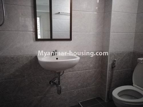 Myanmar real estate - for rent property - No.4689 - 1 BHK Furnished First Floor near Myaynigone for rent! - bathroom view