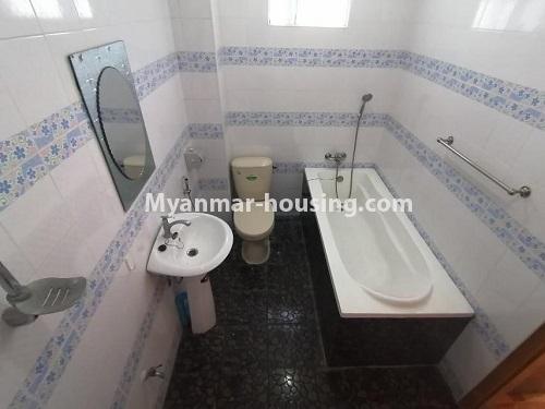 Myanmar real estate - for rent property - No.4706 - Furnished 1 BHK condominium room for rent in Sanchaung! - master bedroom bathroom view 