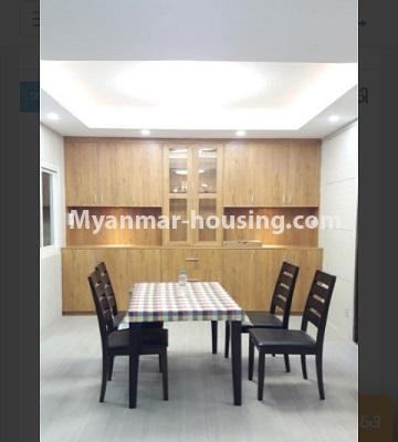 Myanmar real estate - for rent property - No.4710 - Two BHK Sanchaung Garden Residence Condominium room for rent in Sanchaung! - dining area view