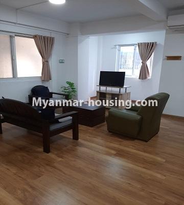 ミャンマー不動産 - 賃貸物件 - No.4729 - Furnished two bedroom mini condominium room for rent near Myaynigone, Sanchaung! - living room view