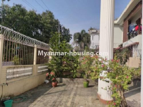 Myanmar real estate - for rent property - No.4735 - Three storey landed house for rent in Golden Valley, Bahan! - house front side view