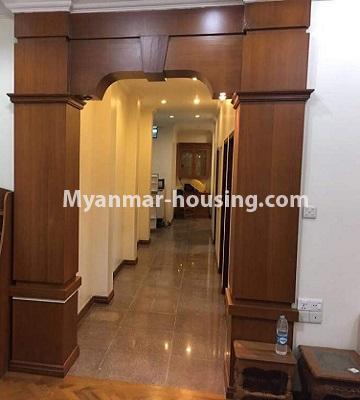 Myanmar real estate - for rent property - No.4736 - Furnished ground floor condominium room with three bedrooms for rent in Sanchaung! - corridor view