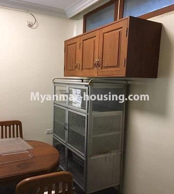 Myanmar real estate - for rent property - No.4736 - Furnished ground floor condominium room with three bedrooms for rent in Sanchaung! - dining area view