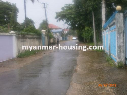 Myanmar real estate - for sale property - No.1138 - A good landed house sell near the Yangon Air Port ! - view of the street.