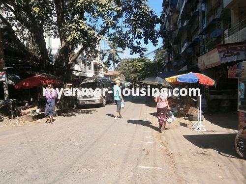 Myanmar real estate - for sale property - No.1283 - Apartment for sale near Yuzana Plaza! - View of the street.