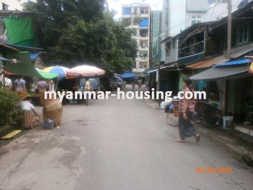 Myanmar real estate - for sale property - No.1454 - Landed house to sell in Sanchaung Township! - View of the street.