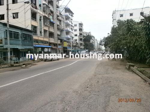 Myanmar real estate - for sale property - No.1508 - Landed house to sell in Kamaryut! - View of the road.