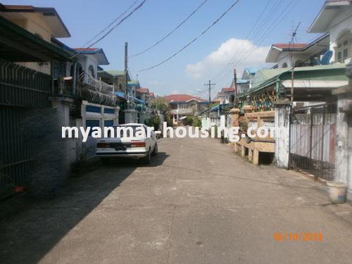 Myanmar real estate - for sale property - No.1555 - Landed house to sell in Kamaryut township! - View of the street.