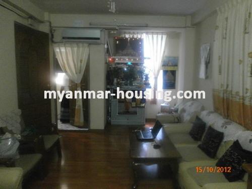 Myanmar real estate - for sale property - No.1559 - Apartment with decorated to sell in Pazundaung township! - View of the living room.