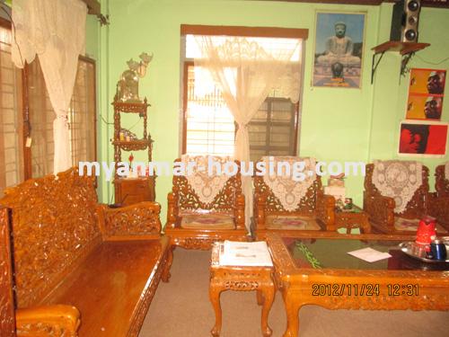 Myanmar real estate - for sale property - No.1631 - A good wide landed house to sell in South Okkalapa Township! - view of the living room