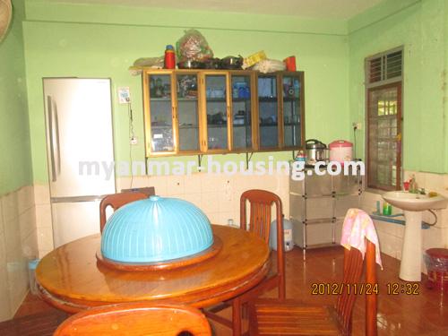 Myanmar real estate - for sale property - No.1631 - A good wide landed house to sell in South Okkalapa Township! - View of the dinning room.