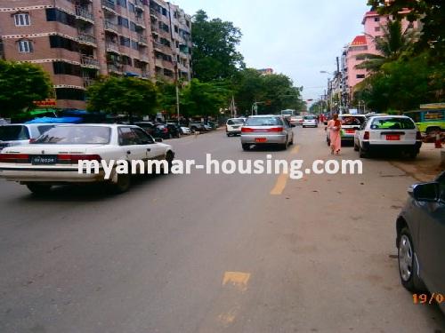 Myanmar real estate - for sale property - No.2064 - Brand new  Penthouse  now for sale ! - View of the  road .