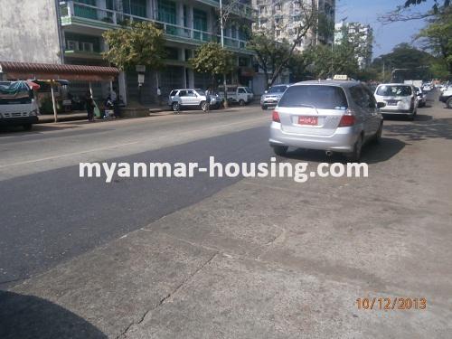 Myanmar real estate - for sale property - No.2275 - An apartment near park for sale! - View of the road.