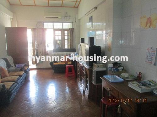 Myanmar real estate - for sale property - No.2306 - An apartment available for sale in Botahtaung! - View of the living room