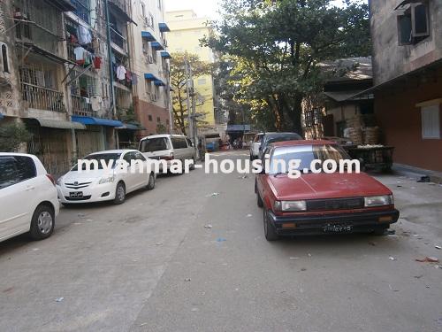 Myanmar real estate - for sale property - No.2378 - Apartment near park in Mingalar Taung Nyunt! - View of the street.