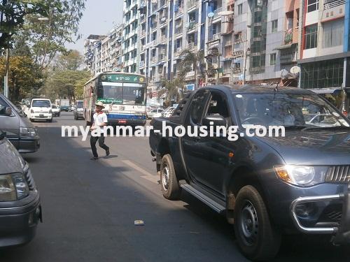 Myanmar real estate - for sale property - No.2453 - Apartment for sale in downtown! - View of the road.