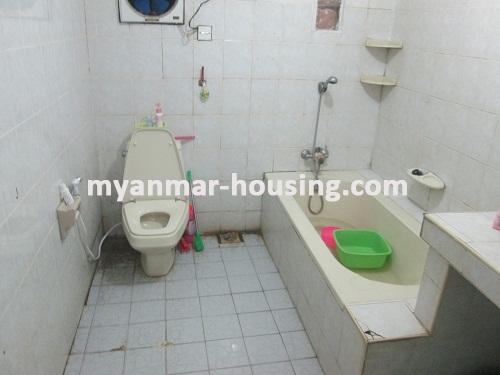 Myanmar real estate - for sale property - No.2468 - Apartment ground floor for sale in Bahan Township. - View of the bath room and toilet.