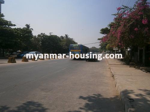 Myanmar real estate - for sale property - No.2511 - Thin Gann Gyun area apartment for sale! - View of the street.