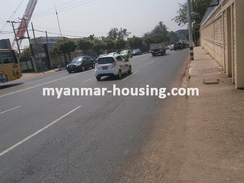 Myanmar real estate - for sale property - No.2522 - Near the Kabaaye pagoda area apartment for sale! - View of the street.