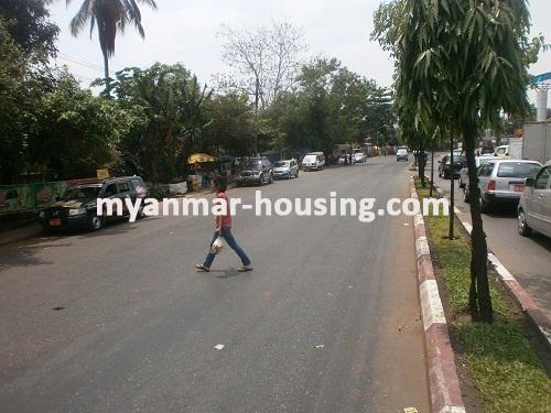 Myanmar real estate - for sale property - No.2537 - Excellent to live good Condo for sale in Mayangone! - View of the Street.