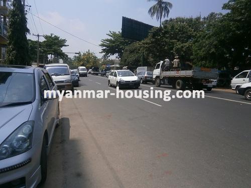 Myanmar real estate - for sale property - No.2548 - It is good to open office this condo for sale! - View of the Street.